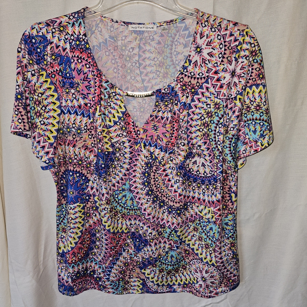 Notations Women's Multicolor Patterned Top